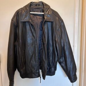 Vintage Black Leather Baracuta Jacket
